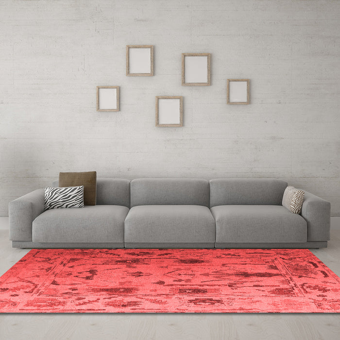 Modern Red Washable Rugs
