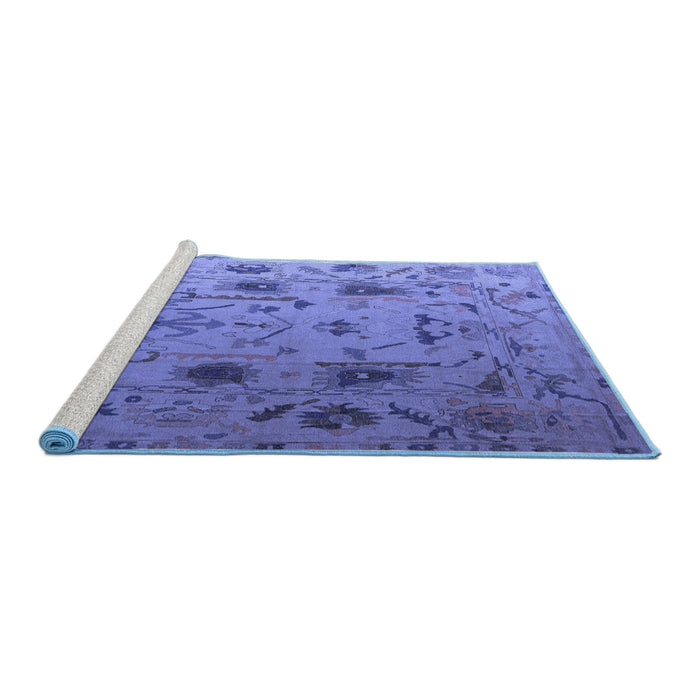 Sideview of Machine Washable Abstract Blue Modern Rug, wshabs4594blu