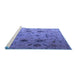 Sideview of Machine Washable Abstract Blue Modern Rug, wshabs4594blu