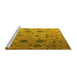 Sideview of Machine Washable Abstract Yellow Modern Rug, wshabs4594yw