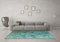 Machine Washable Abstract Light Blue Modern Rug, wshabs4594lblu