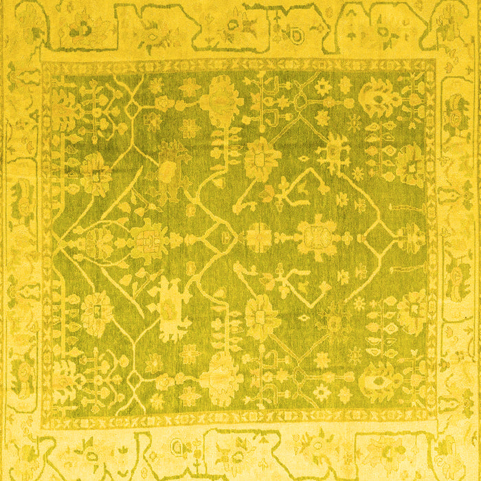 Square Oriental Yellow Traditional Rug, abs4595yw