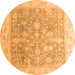 Round Oriental Orange Traditional Rug, abs4595org