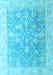 Machine Washable Oriental Light Blue Traditional Rug, wshabs4595lblu