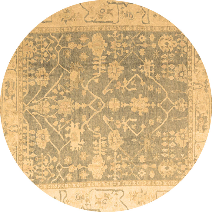 Round Oriental Brown Traditional Rug, abs4595brn