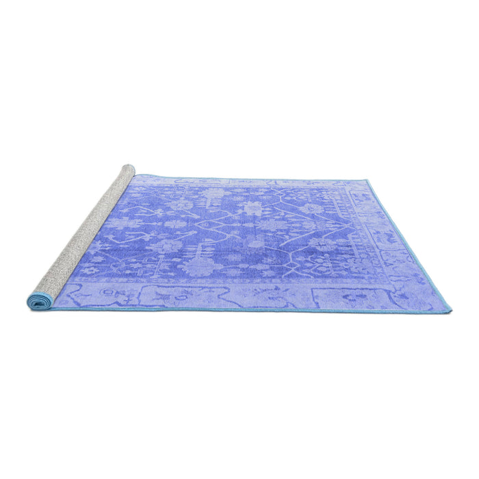 Sideview of Machine Washable Oriental Blue Traditional Rug, wshabs4595blu