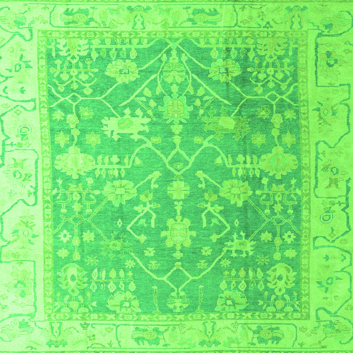 Square Machine Washable Oriental Green Traditional Area Rugs, wshabs4595grn