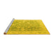 Sideview of Machine Washable Oriental Yellow Traditional Rug, wshabs4595yw