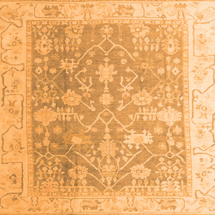 Square Machine Washable Oriental Orange Traditional Area Rugs, wshabs4595org