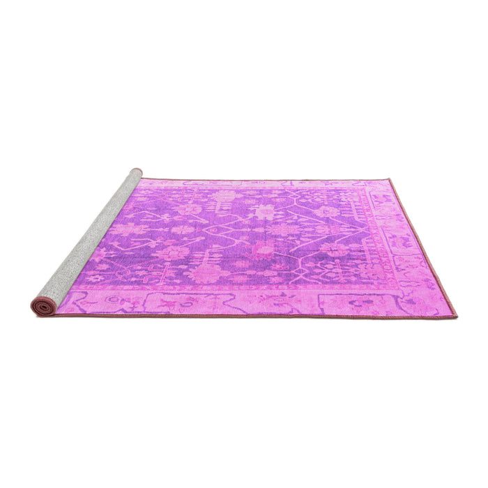 Sideview of Machine Washable Oriental Pink Traditional Rug, wshabs4595pnk