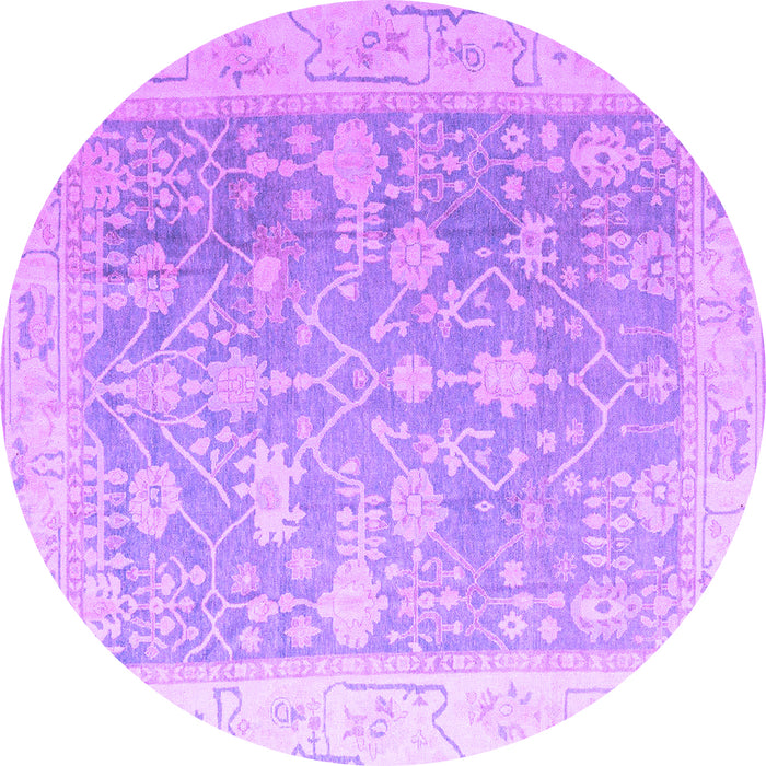 Round Oriental Purple Traditional Rug, abs4595pur