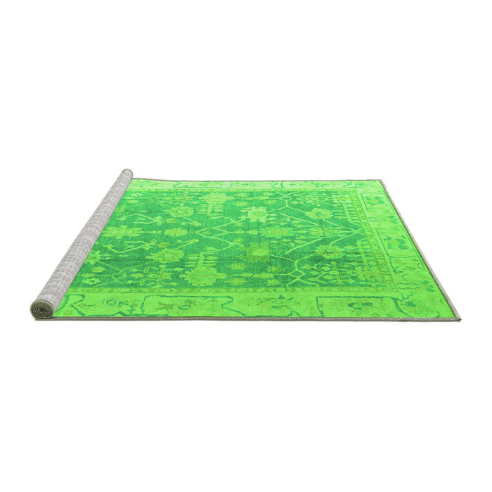 Sideview of Machine Washable Oriental Green Traditional Area Rugs, wshabs4595grn