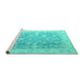 Sideview of Machine Washable Oriental Turquoise Traditional Area Rugs, wshabs4595turq