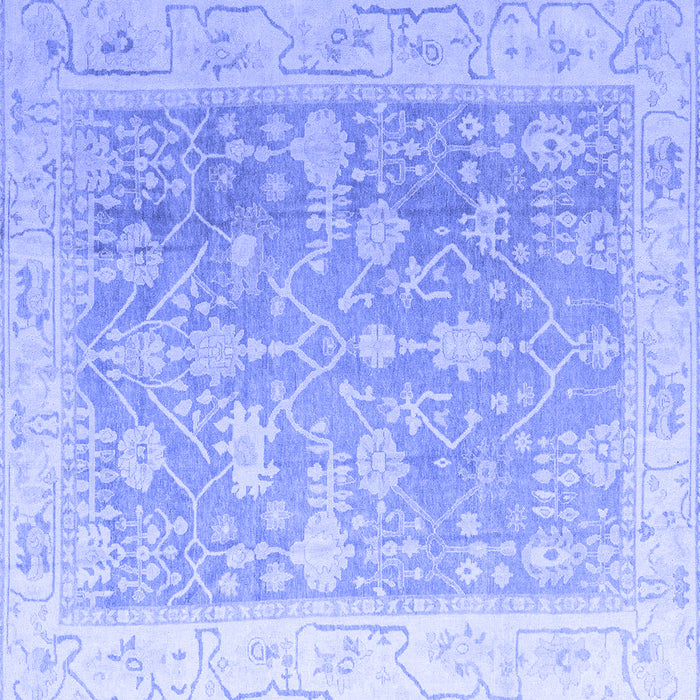 Square Machine Washable Oriental Blue Traditional Rug, wshabs4595blu
