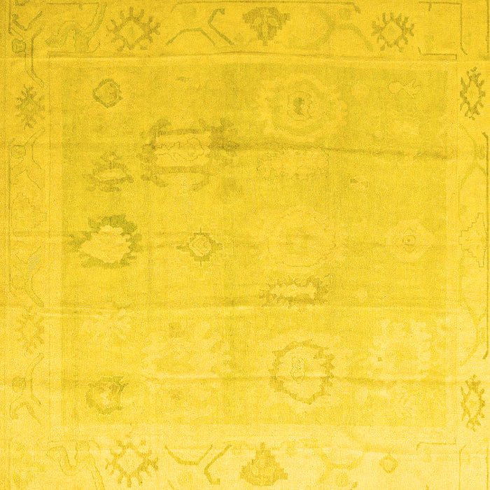 Square Oriental Yellow Traditional Rug, abs4596yw
