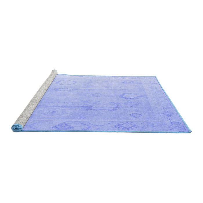 Sideview of Machine Washable Oriental Blue Traditional Rug, wshabs4596blu