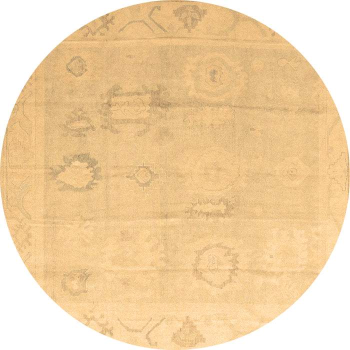 Round Oriental Brown Traditional Rug, abs4596brn