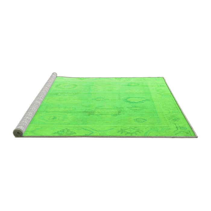 Sideview of Machine Washable Oriental Green Traditional Area Rugs, wshabs4596grn