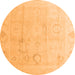 Round Oriental Orange Traditional Rug, abs4596org