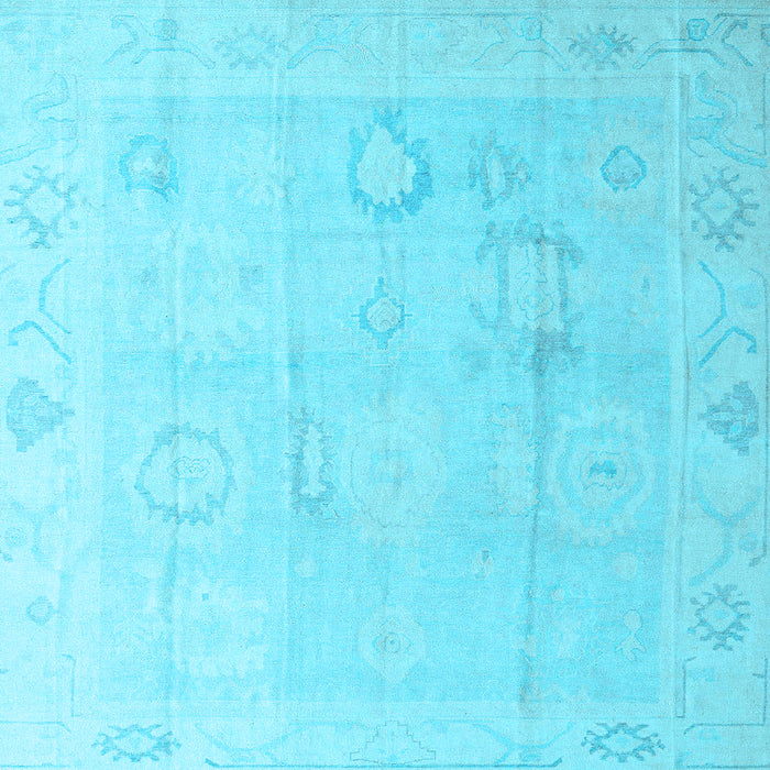 Square Oriental Light Blue Traditional Rug, abs4596lblu
