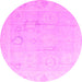 Round Oriental Pink Traditional Rug, abs4596pnk