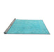 Sideview of Machine Washable Oriental Light Blue Traditional Rug, wshabs4596lblu