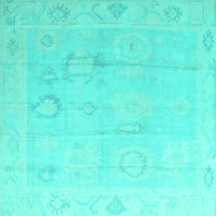 Square Oriental Turquoise Traditional Rug, abs4596turq