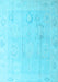 Machine Washable Oriental Light Blue Traditional Rug, wshabs4596lblu