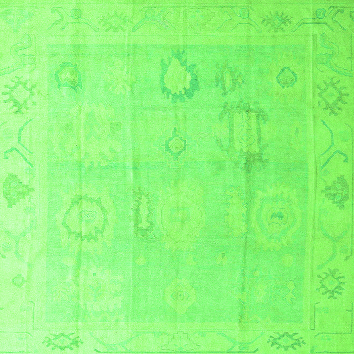 Square Oriental Green Traditional Rug, abs4596grn