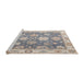 Sideview of Machine Washable Abstract Grey Gray Rug, wshabs4597