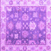 Square Oriental Purple Traditional Rug, abs4597pur