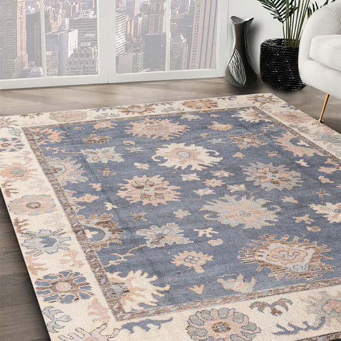 Machine Washable Abstract Grey Gray Rug in a Family Room, wshabs4597