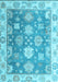 Machine Washable Oriental Light Blue Traditional Rug, wshabs4597lblu