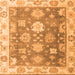 Square Machine Washable Oriental Orange Traditional Area Rugs, wshabs4597org