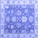 Square Oriental Blue Traditional Rug, abs4597blu