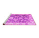 Sideview of Machine Washable Oriental Pink Traditional Rug, wshabs4597pnk