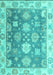 Machine Washable Oriental Turquoise Traditional Area Rugs, wshabs4597turq