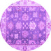 Round Oriental Purple Traditional Rug, abs4597pur