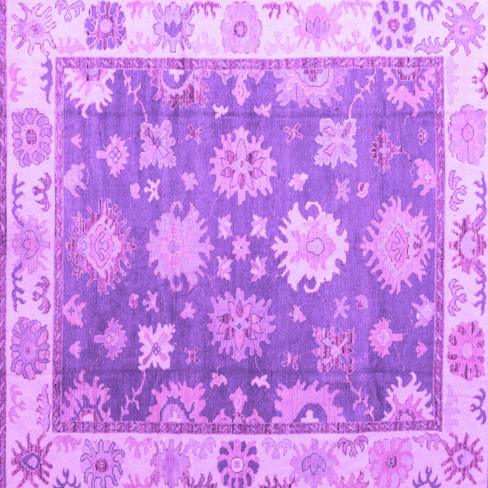 Square Machine Washable Oriental Purple Traditional Area Rugs, wshabs4597pur