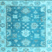 Square Machine Washable Oriental Light Blue Traditional Rug, wshabs4597lblu