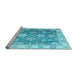 Sideview of Machine Washable Oriental Light Blue Traditional Rug, wshabs4597lblu