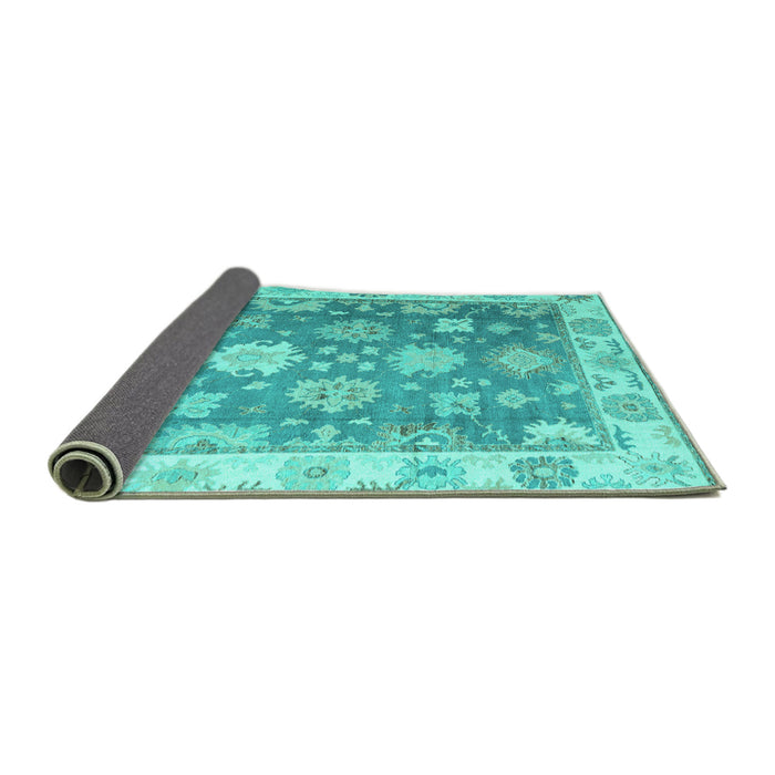Sideview of Oriental Turquoise Traditional Rug, abs4597turq