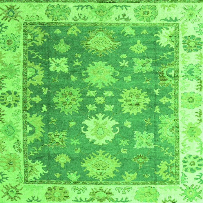 Square Oriental Green Traditional Rug, abs4597grn