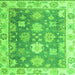 Square Oriental Green Traditional Rug, abs4597grn