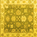 Square Oriental Yellow Traditional Rug, abs4597yw