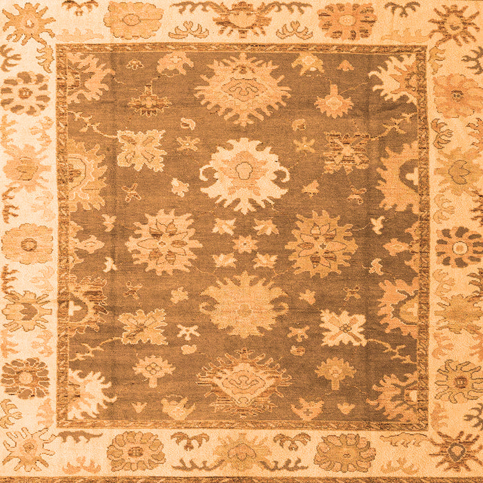 Square Oriental Orange Traditional Rug, abs4597org