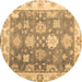 Round Oriental Brown Traditional Rug, abs4597brn