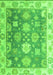 Machine Washable Oriental Green Traditional Area Rugs, wshabs4597grn