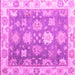 Square Oriental Pink Traditional Rug, abs4597pnk