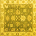 Square Machine Washable Oriental Yellow Traditional Rug, wshabs4597yw